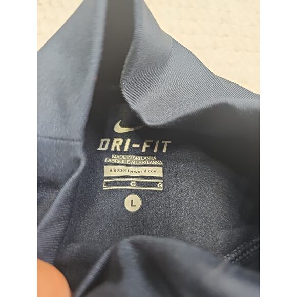 Nike Shirt Womens Large Navy Dri Fit Turtleneck Base Layer - Picture 4 of 8